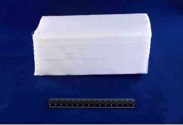 Полотенце бумажное, листовое, белое, из 100% целлюлозы, однослойное V-сложения(250л, 25г).3165/20112