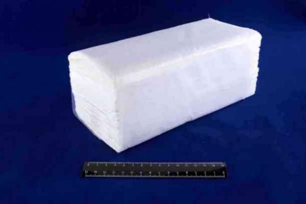 Полотенце бумажное, листовое, белое, из 100% целлюлозы, однослойное V-сложения(250л, 25г).3165/20112