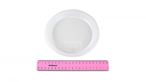 Тарелка десертная одноразовая пластиковая белая ДИАПАЗОН, d=205 (1200шт).1306/d