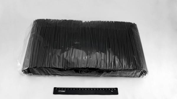 Трубочка коктейльная черная с изгибом 5мм*240мм (1000шт).3601/4714