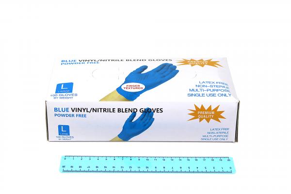 Перчатки нитриловые неопудренные синие "L" (50пар/10уп).3802/170L