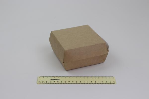 Коробка для Гамбургера EcoBurger 120*120*70 (140*140 - верх), крафт (150шт).7095/9cr