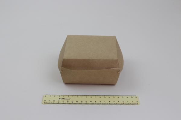 Коробка для Гамбургера EcoBurger 120*120*70 (140*140 - верх), крафт (150шт).7095/9cr