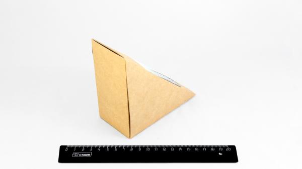 Контейнер крафт треугольный для сэндвичей, 130мм*130мм*60мм ECO SANDWICH 60.Kr1-0031-1