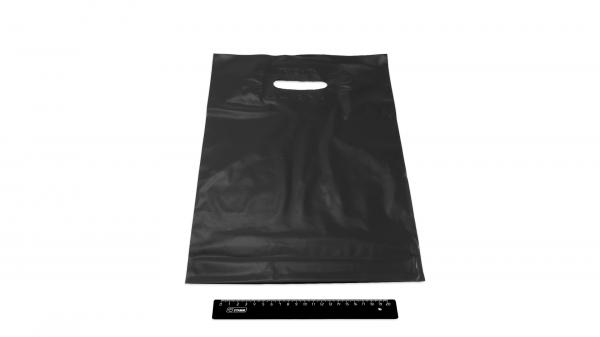 Пакет ПВД черный, с вырубной ручкой 30*40 70мкм, активированный, для шелкографии.5678/01ch