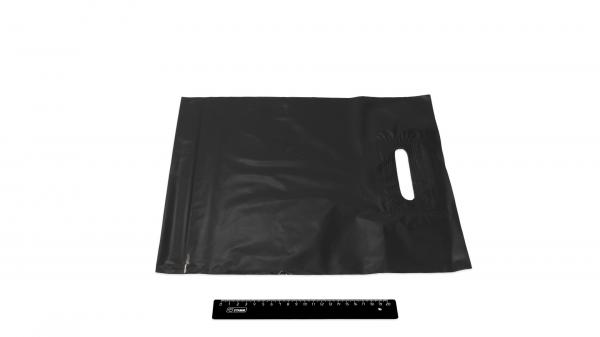Пакет ПВД черный, с вырубной ручкой 30*40 70мкм, активированный, для шелкографии.5678/01ch