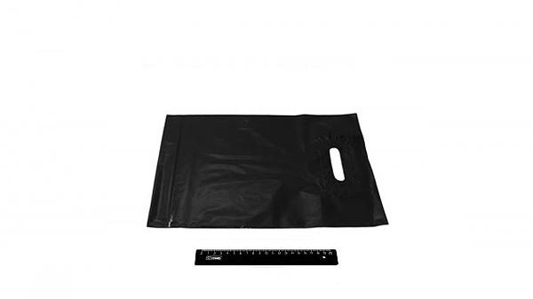 Пакет ПВД черный, с вырубной ручкой 30*40 50мкм, активированный, для шелкографии.5678/01-122ch