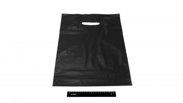 Пакет ПВД черный, с вырубной ручкой 40*50 50мкм, активированный, для шелкографии.5678/03r