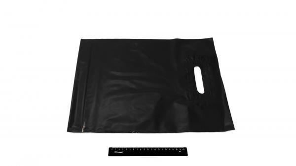 Пакет ПВД черный, с вырубной ручкой 40*50 50мкм, активированный, для шелкографии.5678/03r