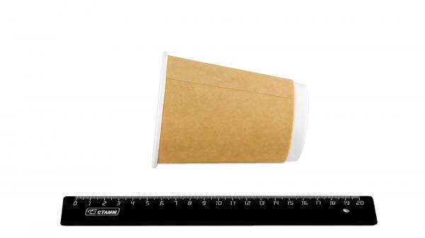 Стакан бумажный для горячих напитков двухслойный, крафт 350мл (30/600).67679-V350