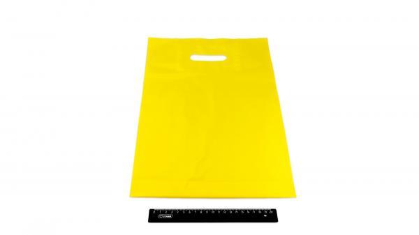 Пакет ПВД желтый, с вырубной ручкой 30*40 50мкм, активированный, для шелкографии.5678/09j
