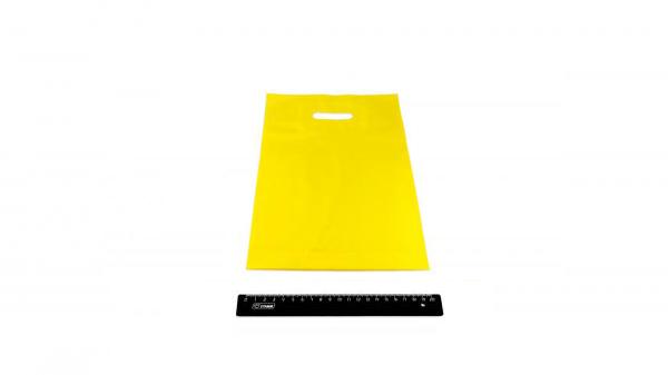 Пакет ПВД желтый, с вырубной ручкой 20*30 50мкм, активированный, для шелкографии.5678/088j