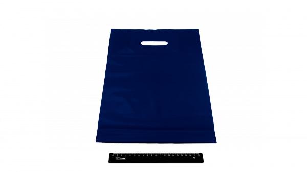 Пакет ПВД темно-синий, с вырубной ручкой 30*40 70мкм, активированный, для шелкографии.5678/00090s