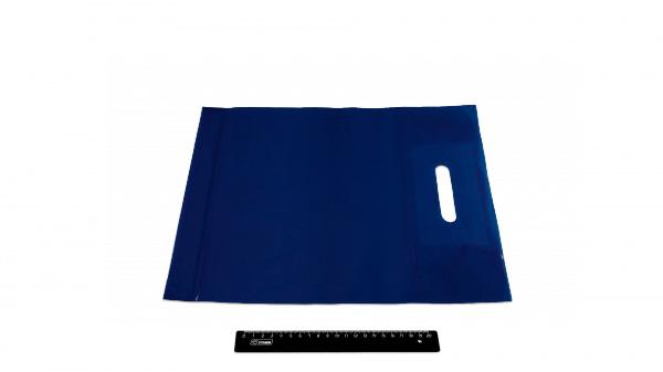 Пакет ПВД темно-синий, с вырубной ручкой 30*40 70мкм, активированный, для шелкографии.5678/00090s