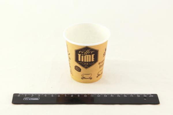Стакан бумажный 185 мл "КофеТайм", для горячих напитков (60шт в пачке).7П00/78v