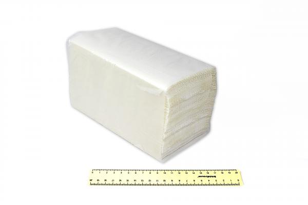 Полотенце бумажное, листовое (230*220мм), белое, двухслойное V-сложения, 200л 35гр (15).3165/2322