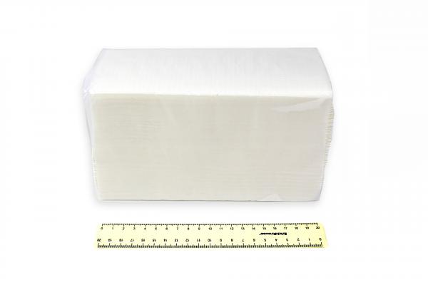 Полотенце бумажное, листовое (230*220мм), белое, двухслойное V-сложения, 200л 35гр (15).3165/2322