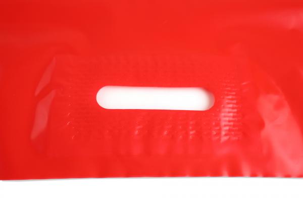 Пакет ПВД красный, с вырубной ручкой 40*50 70мкм, активированный, для шелкографии.5678/0110k