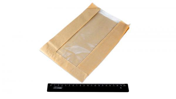 Пакет бумажный Крафт c окном 210*140*60мм (100).38344У/2w