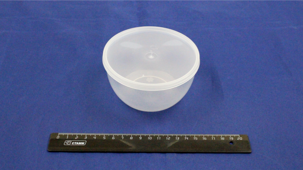 Контейнер с крышкой (плошка, прозрачный) на 360мл, круглый, для супа (480) БП.1645/К36box