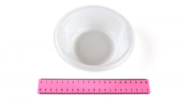 Тарелка (миска) глубокая с ушками одноразовая белая 600мл, Стандарт (50/1000).1314/2uf6